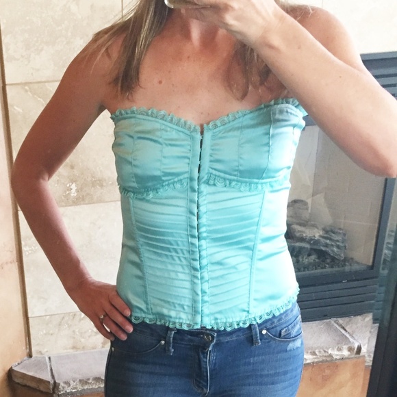 le chateau Tops - 4/$25 Le Chateau Blue Corset Small/Petite NEW